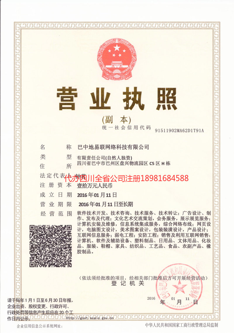高坪高坪地易联网络科技有限公司